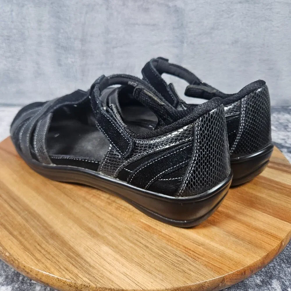 Orthofeet Womens Shoes Black Mary Jane Juno Comfort 862 Strap Slip On Size 8 B